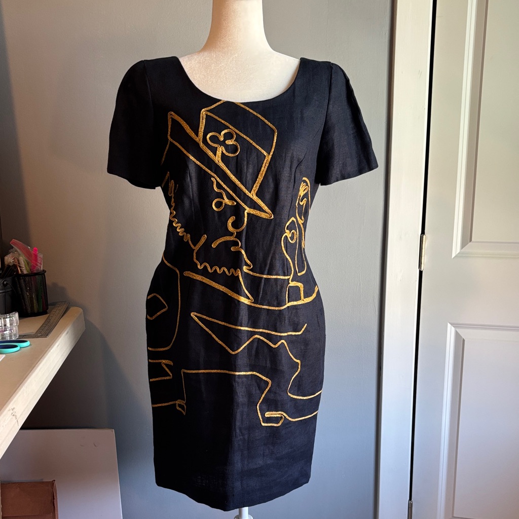 Notre Dame Fighting Irish Leprechaun Blue And Gold Embroidered Dress